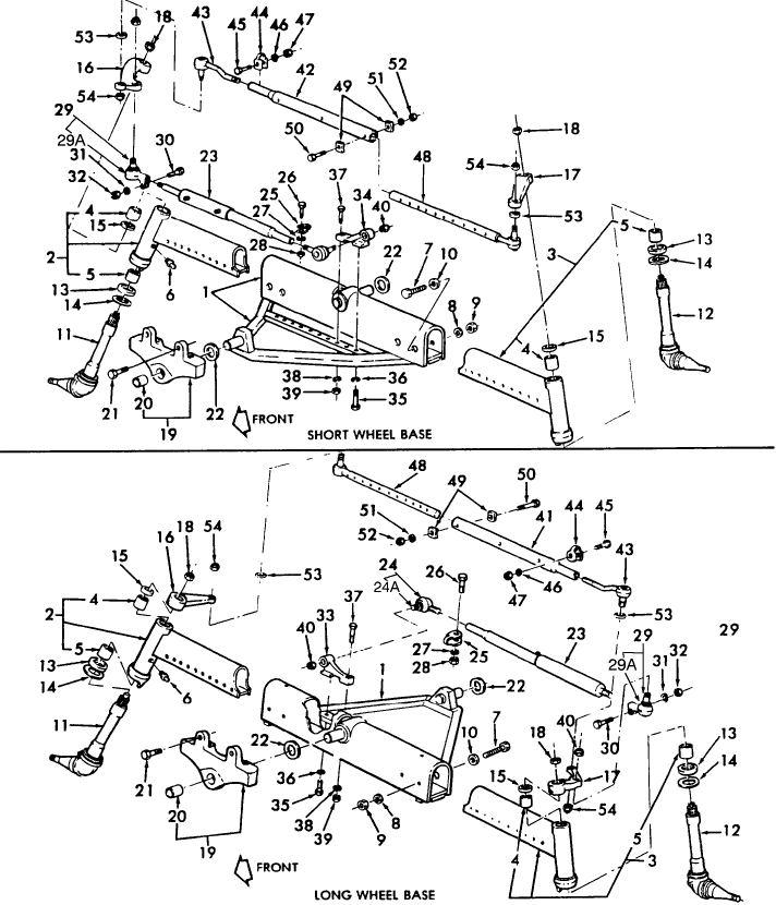 03B02 ADJUSTABLE FRONT AXLE & RELATED PARTS - TW5, TW15, TW25, TW35, 8530 THRU 8830