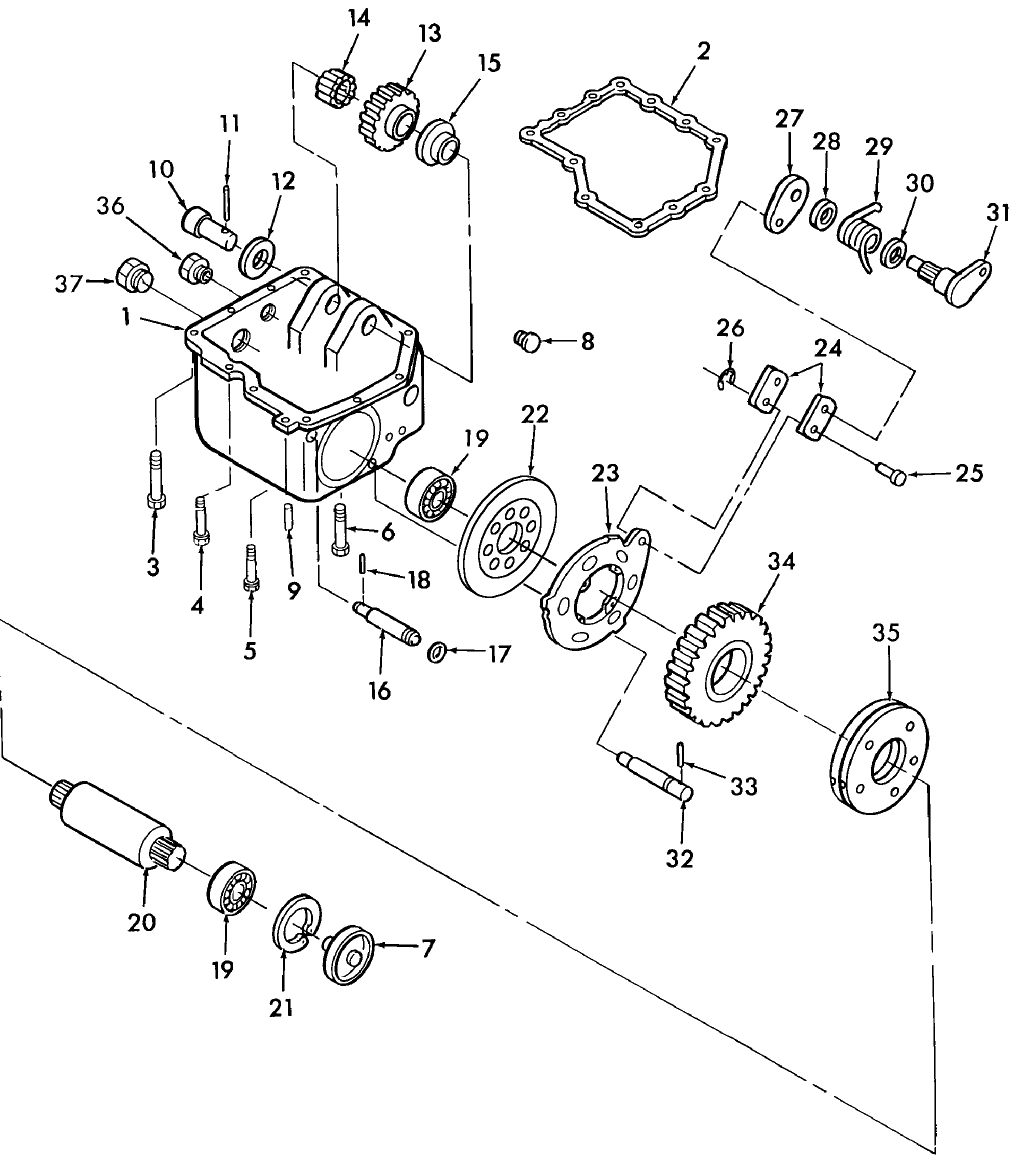 02E03 TRANSFER GEAR HANDBRAKE - TW5, TW15, TW25, TW35 (9-89/2-90) 8530 THRU 8830 (3-90/3-92)