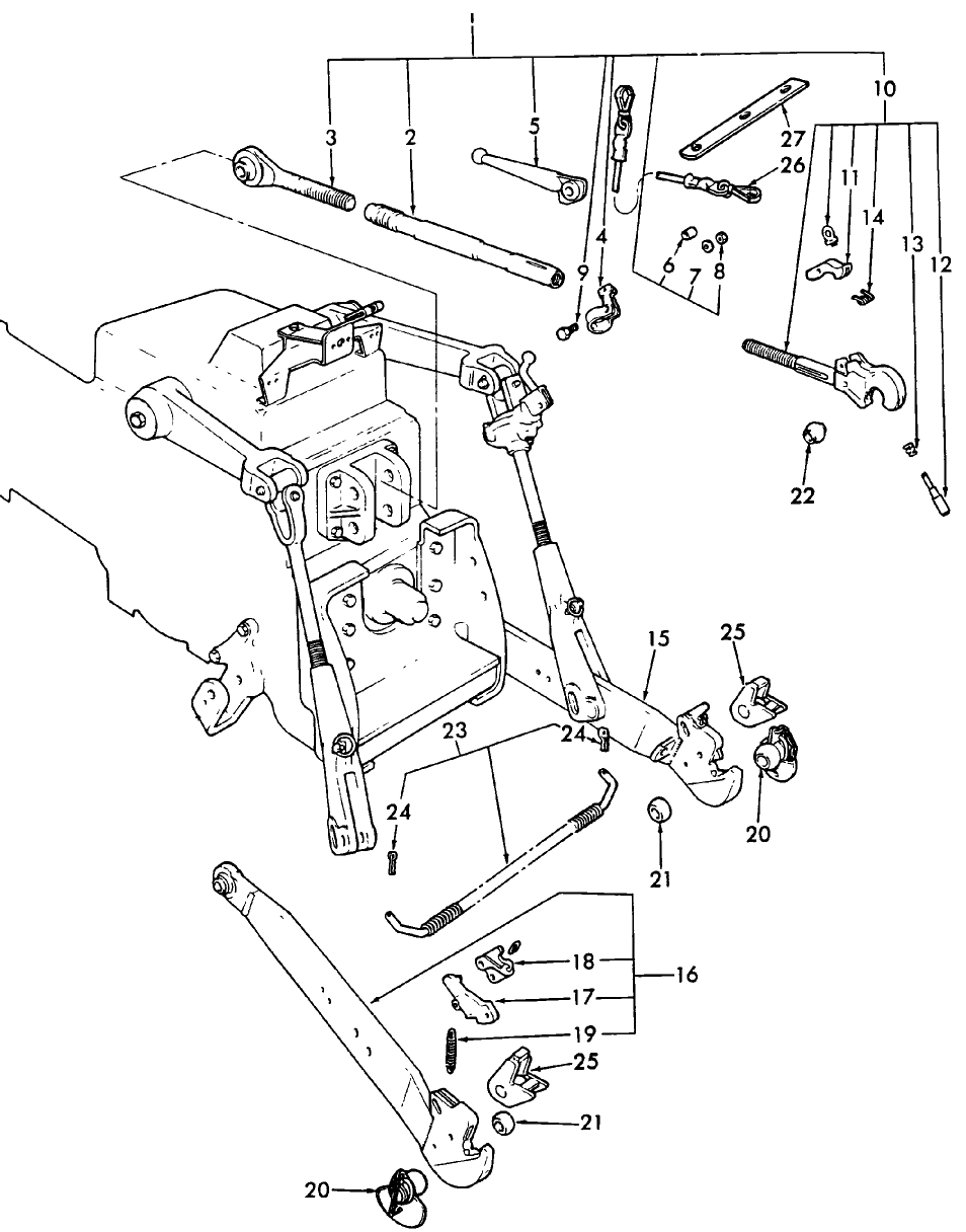 05P01 QUICK-HITCH LINKAGE & RELATED PARTS, TW5, TW15, TW25 & TW35