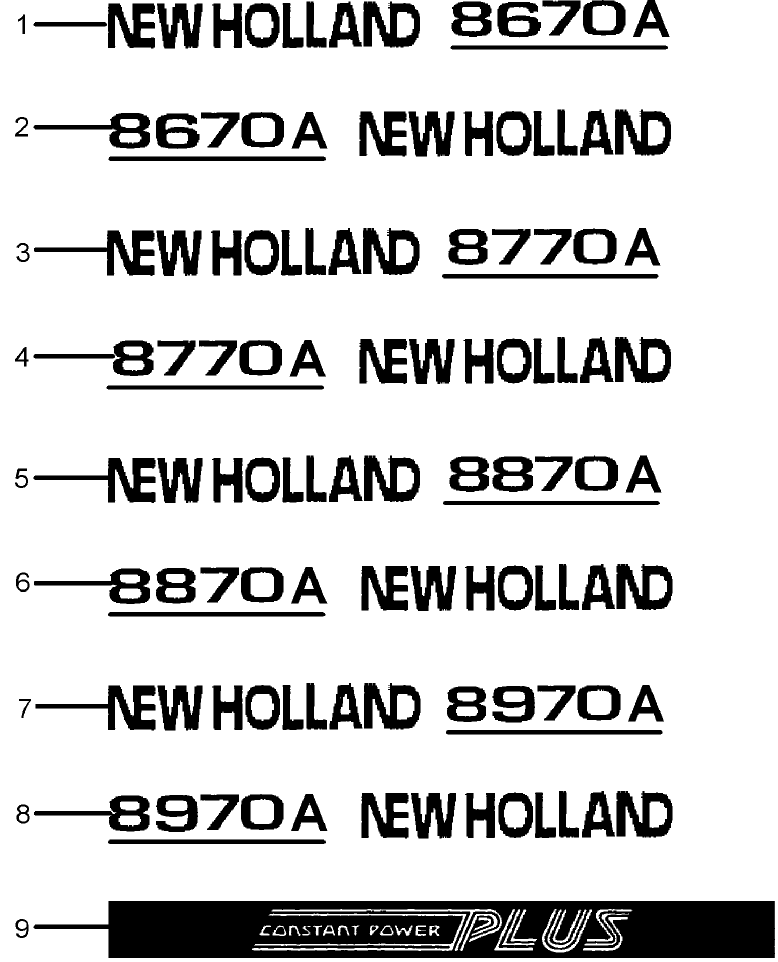 16A01 DECALS, I.D.