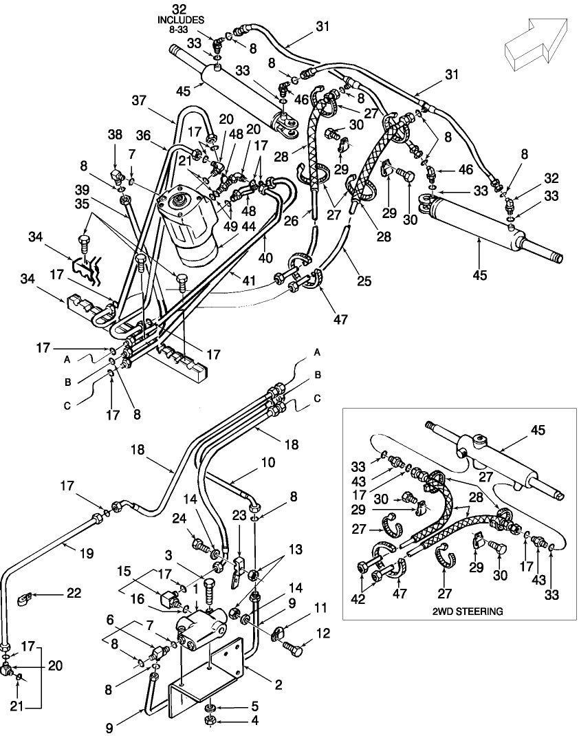 03D01 STEERING HYDRAULICS & RELATED PARTS