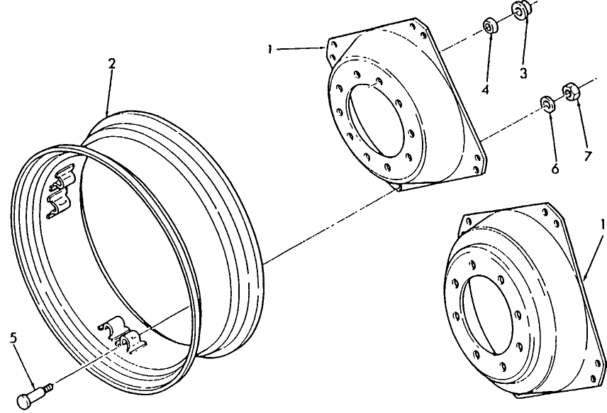 01A03(A) FRONT WHEELS - FWD (SQUARE) 7910,8210,TW5,TW15,TW25,TW35 (2-87/), 7810 (2-88/), 8530 THRU 8830 (3-90/)