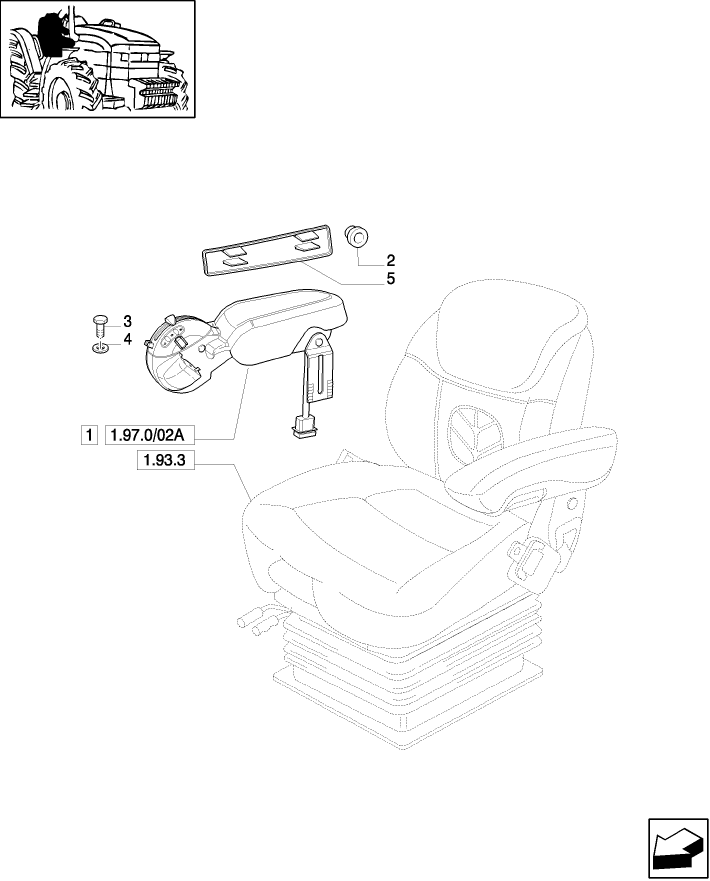 1.97.0/02 (VAR.330021) COMMAND ARM FOR EDC WITH RADAR AND LESS HEADLAND TURN SYSTEM