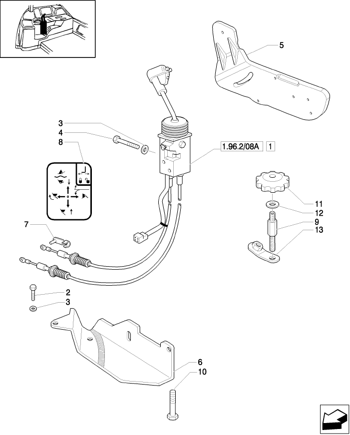 1.96.2/08 (VAR.330820-332820-332821) EUROPEAN LOADER READY LESS FRONT HPL - JOYSTICK