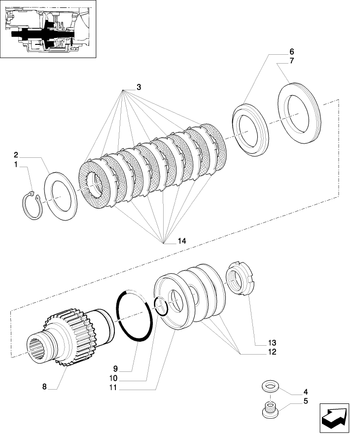 1.33.3/02 (VAR.330333-331333) DIFFERENTIAL GEARS WITH HYDRAULIC LOCK - SPLINED HUB AND DISKS