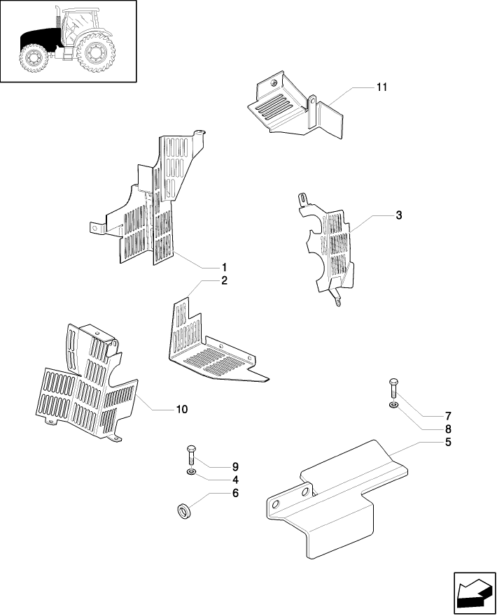 1.19.9/01 (VAR.010, 011) AIRBRAKE GUARDS FOR FRONT SUSPENSION AXLES