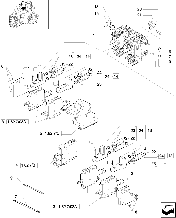 1.82.7/04 (VAR. 669) 4 X MECHANICAL CLOSED CENTER REMOTES