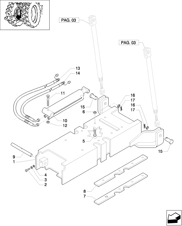 1.89.3(02) (VAR. 248) HYDRAULIC AUTO PICK-UP HITCH WITH DRAWBAR