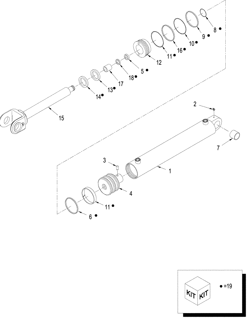 08-32 CYLINDER ASSY - THREE POINT HITCH