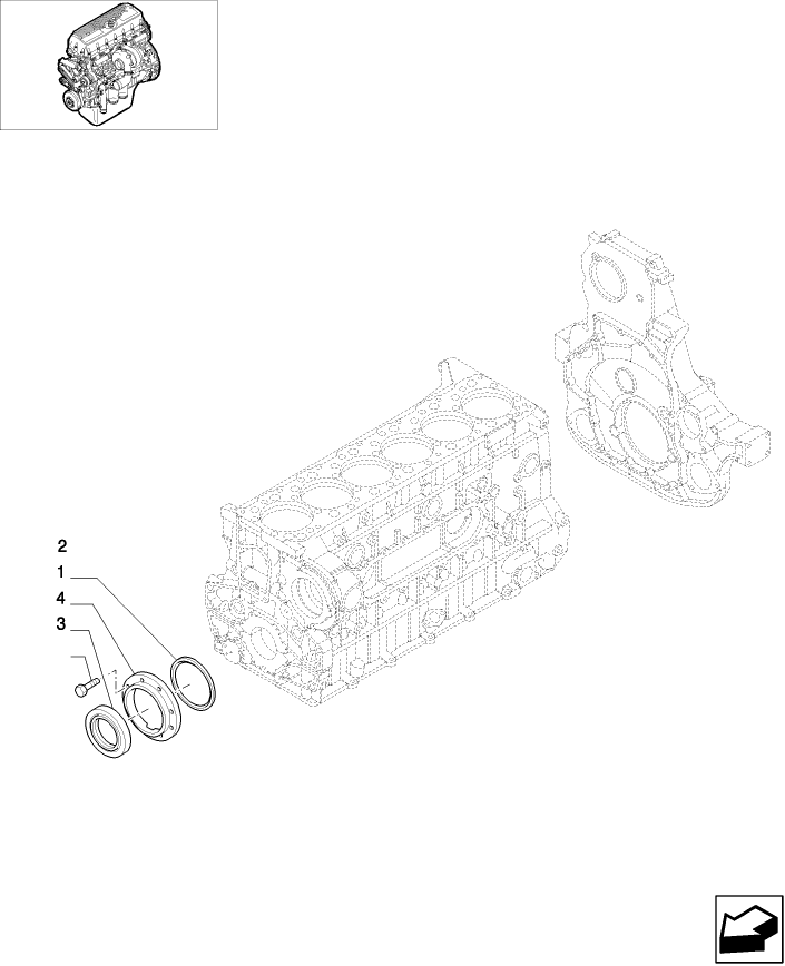 02-26 ENGINE BLOCK FRONT COVER, T9030 / 9040 & T9050