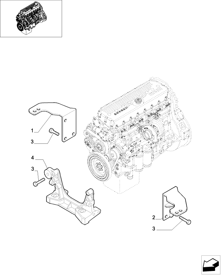 02-27 ENGINE MOUNTING, T9030 / 9040 & T9050