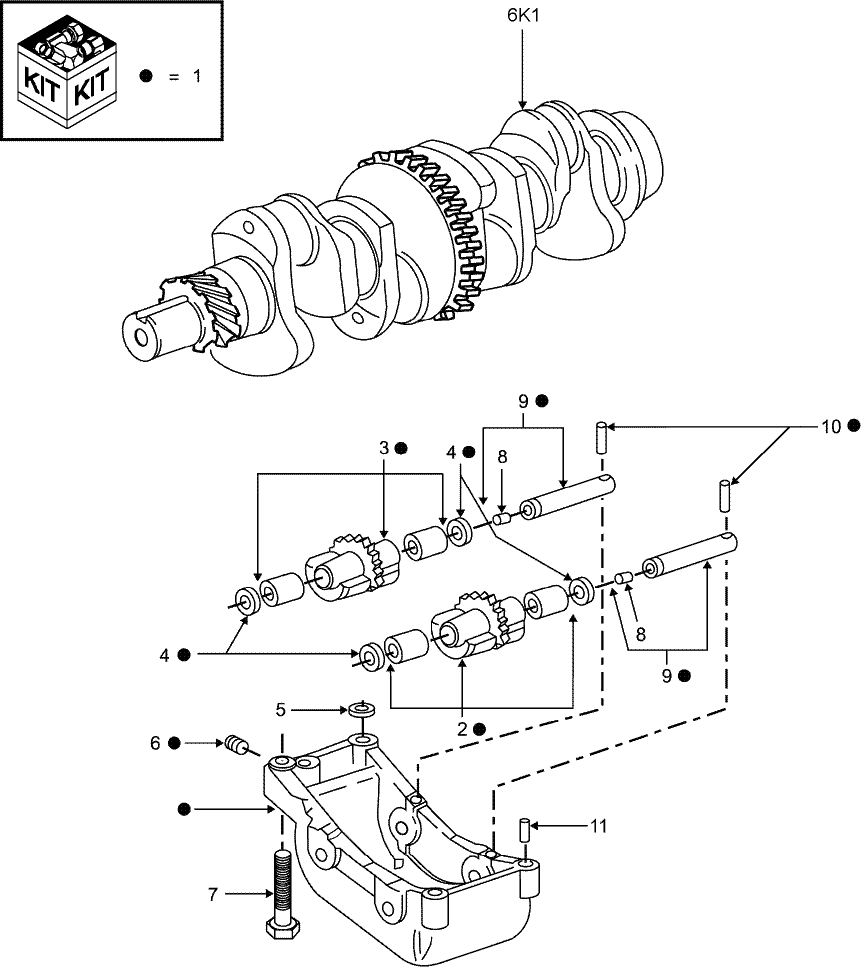 06K03 EMISSIONIZED ENGINE, BALANCER GEARS