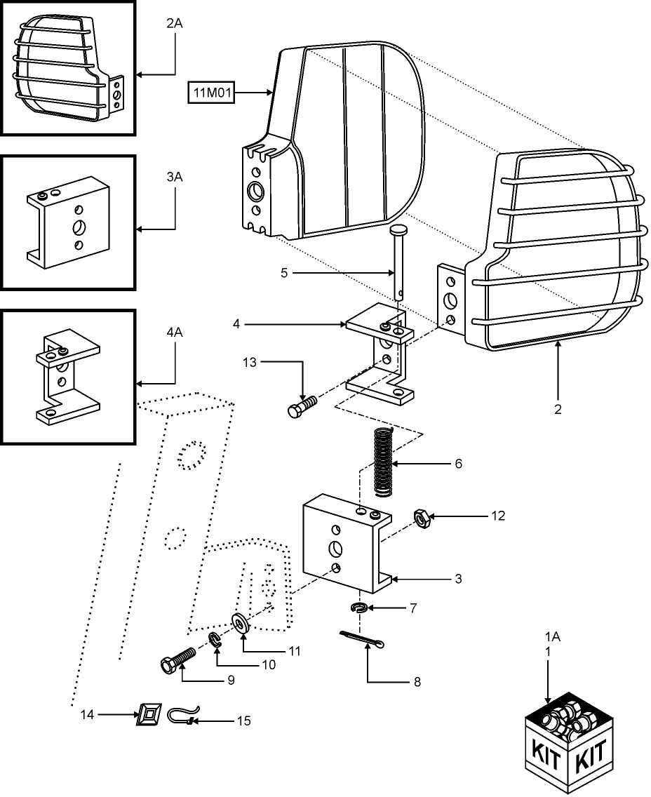 17K01 KIT, HINGE & GUARD, FLASHER LAMP - 718387215