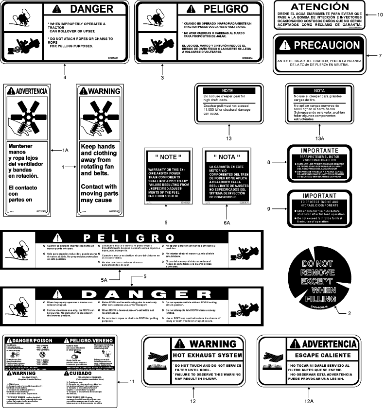 16C01 DECALS, WARNING & SERVICE