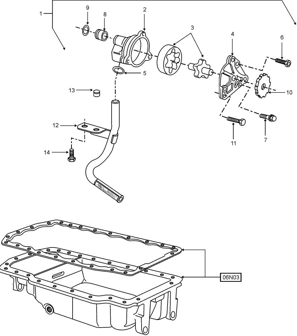 06D01 NON-EMISSIONIZED ENGINE, OIL PUMP & OIL PAN