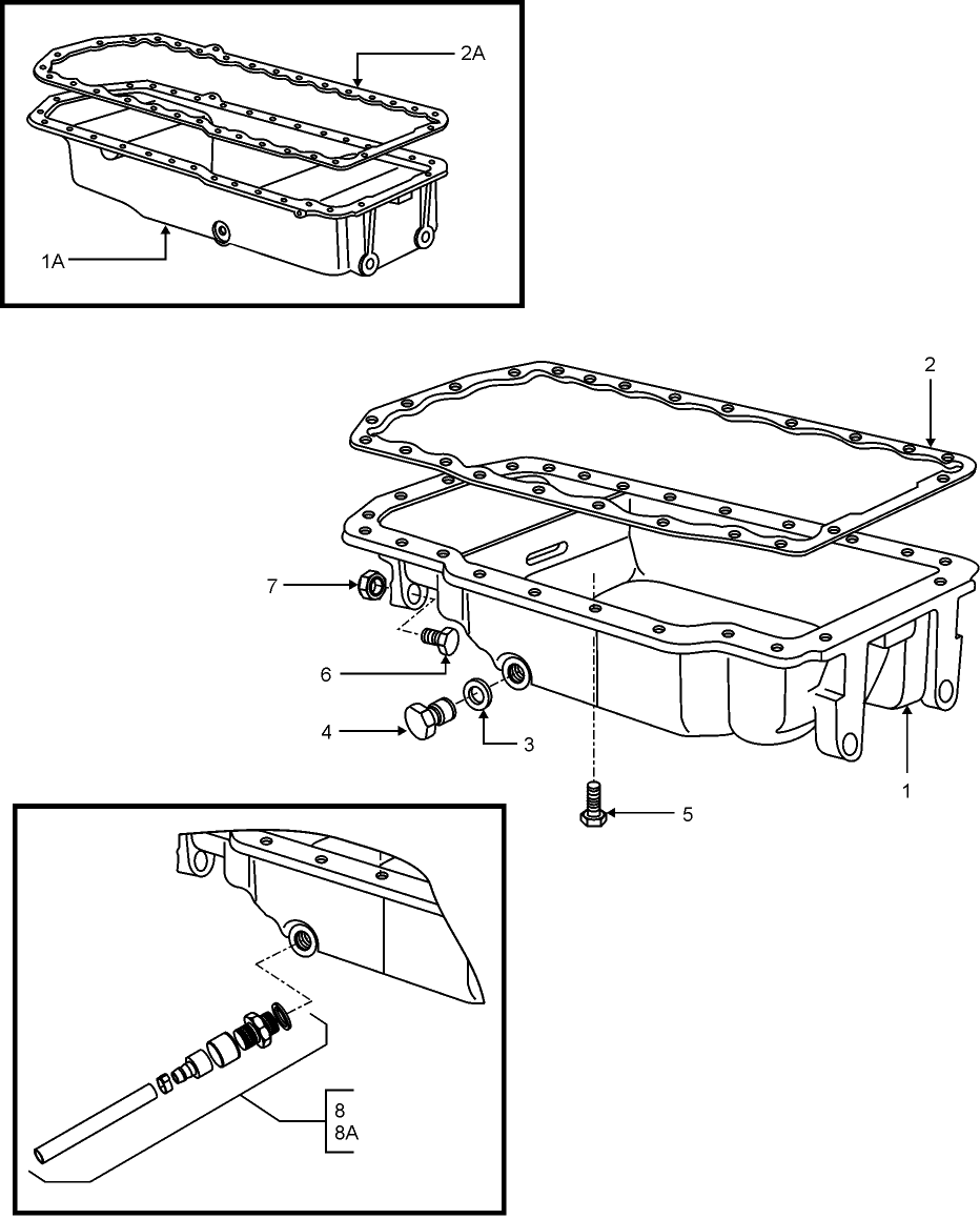 06N03 EMISSIONIZED ENGINE, OIL PAN & RELATED PARTS (4/6 CYL.)