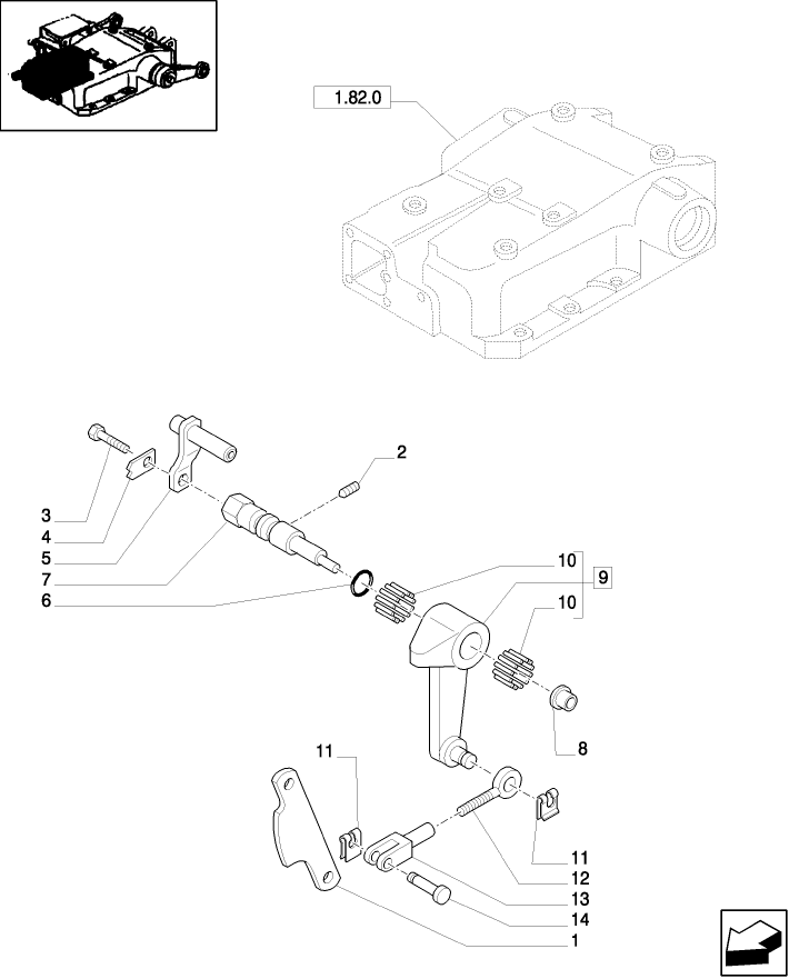 1.82.5(06) LIFT CONTROLS - TIE-ROD, LEVER AND BEARING