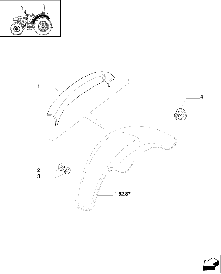 1.92.87/03(01) (VAR.007) NA PACKAGE - MUDGUARDS SIDE SHIELD - L/CAB