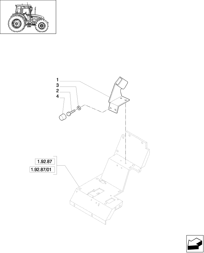 1.89.4 (VAR.895) TRAILER BRAKE LEVER SUPPORT