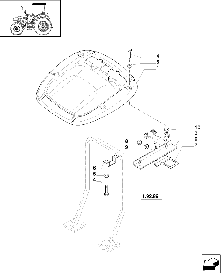 1.92.89/01 (VAR.857) FOLDING ROPS CANOPY