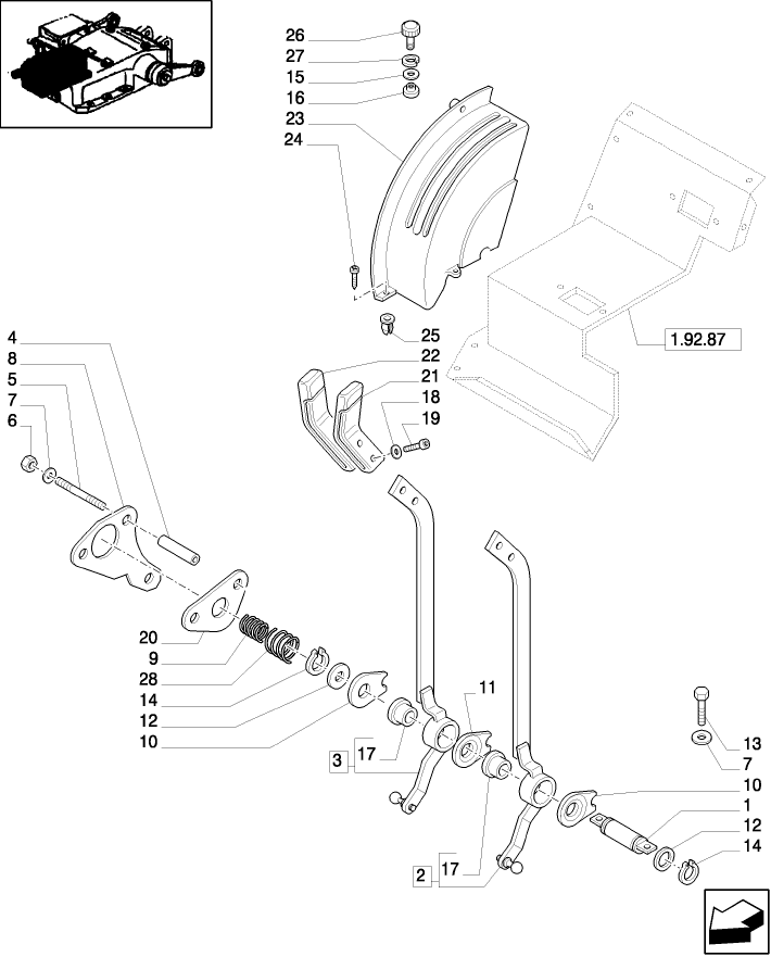 1.82.5(01) LIFT CONTROLS - HANDLE AND LEVERS - L/CAB