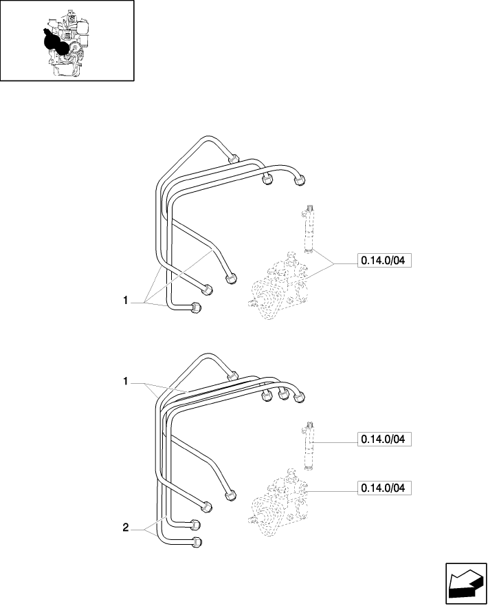 0.14.9 (VAR.319-747) TTF ENGINE TIER2 - LINES FOR INJECTION SYSTEM