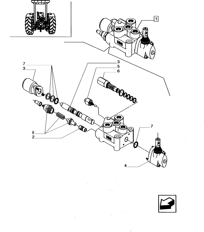 1.82.7/01B (VAR.412) 1 CONTROL VALVE (S/D W/KICK OUT) - PARTS COMPONENTS