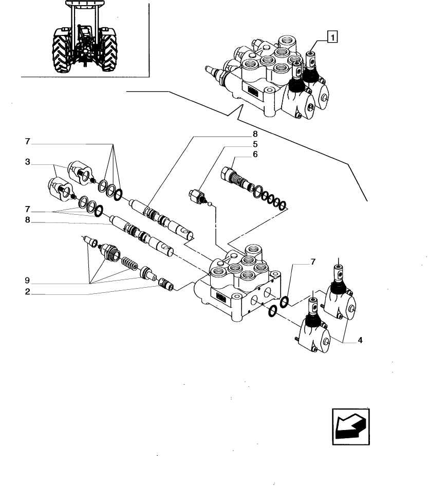 1.82.7/02A (VAR.368) 2 CONTROL VALVES (1 S/D + 1 DOUBLE ACTING) - PARTS COMPONENTS