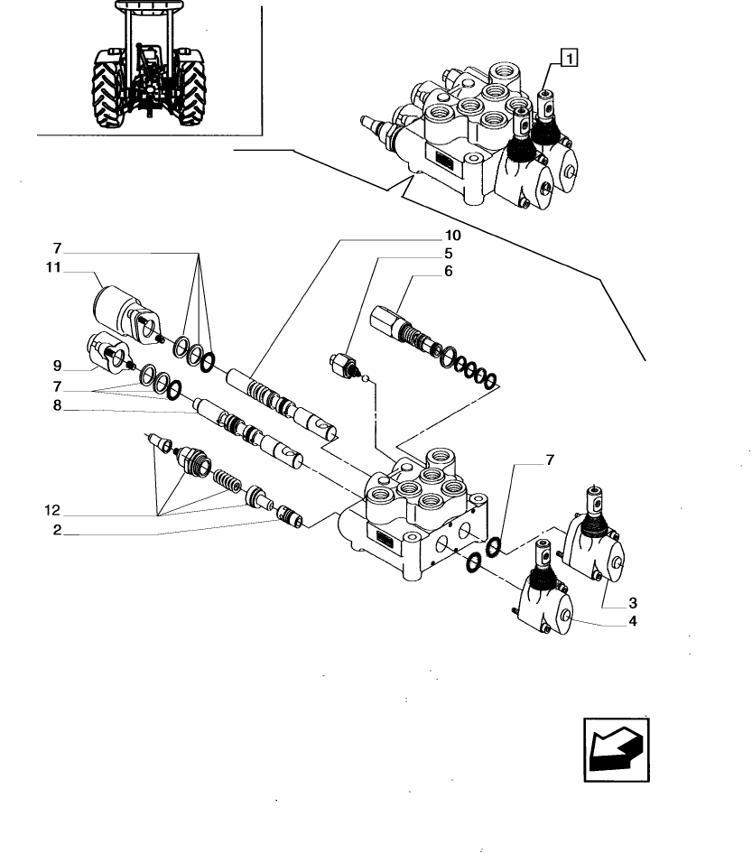 1.82.7/03A (VAR.413/1) 2 CONTROL VALVES (1 S/D + 1 DOUBLE ACTING W/FLOAT W/KICK OUT) - PARTS COMPONENTS