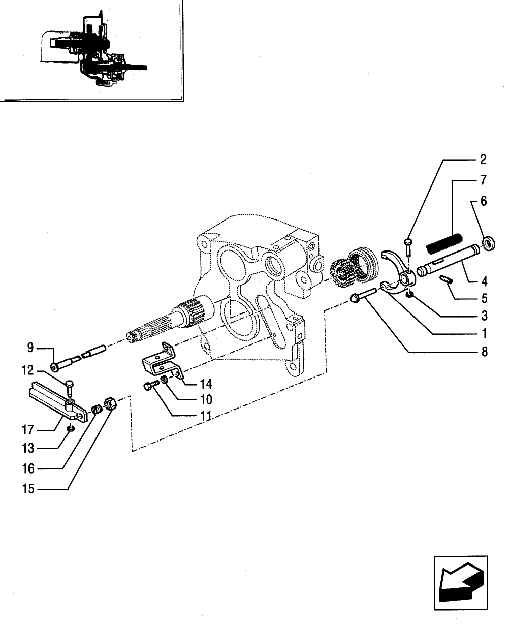 1.80.1/04(03) (VAR.959) 540-1000 RPM POWER TAKE OFF - SHAFT AND FORK