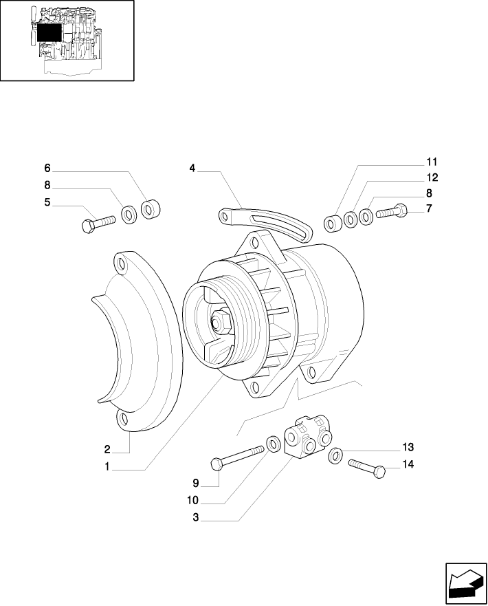 0.40.0/01 (VAR.319-747) TTF ENGINE TIER2 - ALTERNATOR MOUNTING