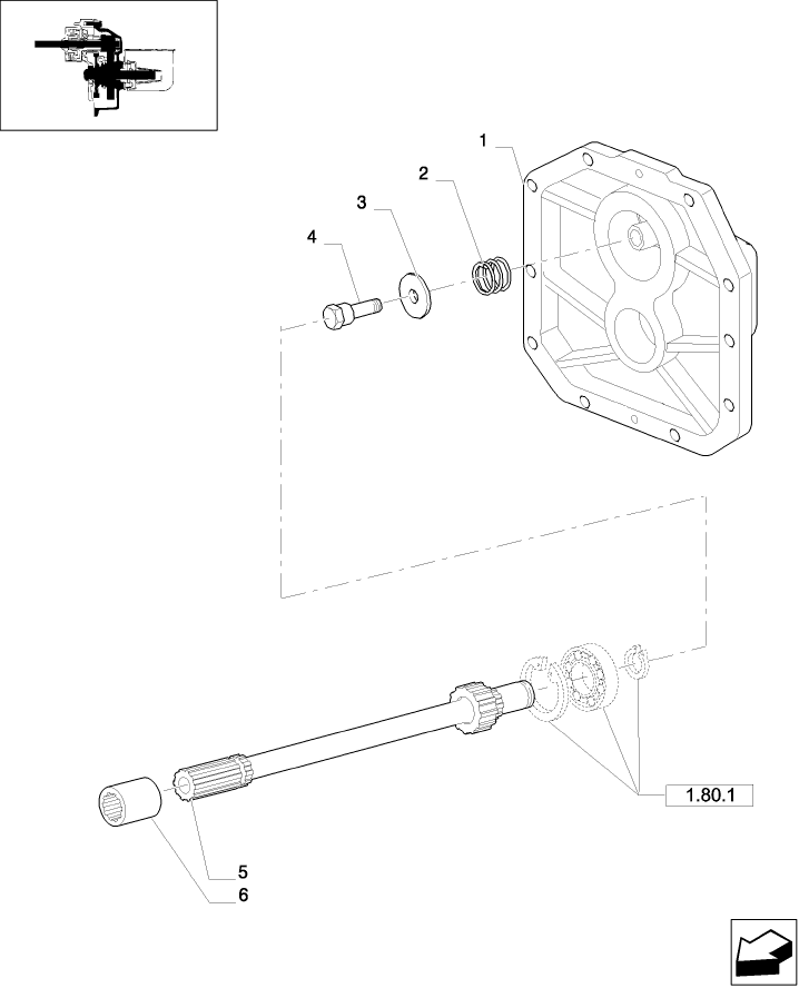 1.80.1/01 (VAR.000) SINGLE LEVER PTO - P.T.O. SHAFT CONNECTING SLEEVE