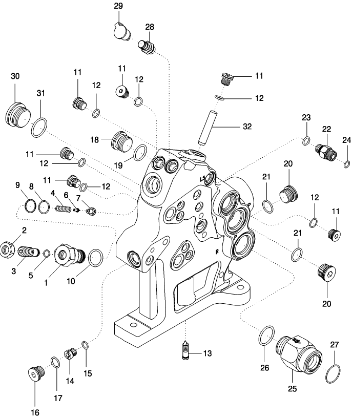 08 -25 MANIFOLD VALVE ASSEMBLY, WITH MEGAFLOW HYDRAULICS, ASN AJB363596