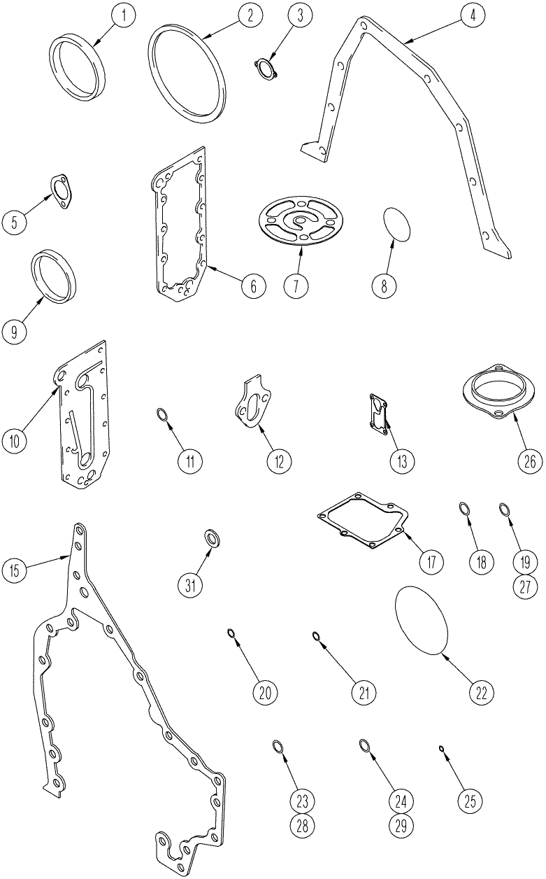 02 -46 GASKET KIT - CYLINDER BLOCK, TG255 AND TG285