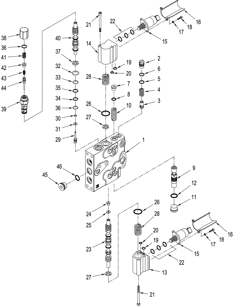 08 -43 MAIN AND AUXILIARY VALVE ASSY - ELECTRONIC REMOTE