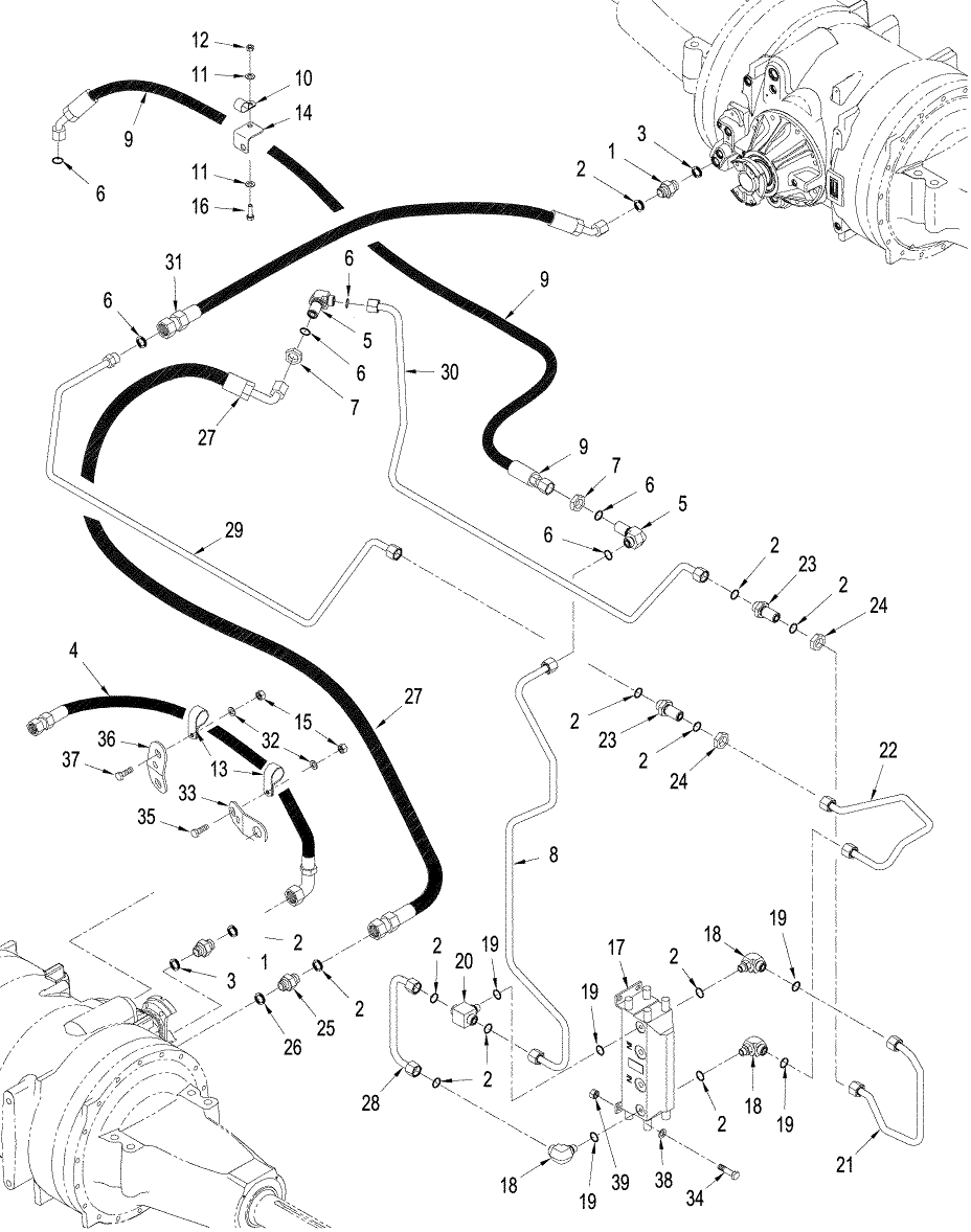 08-09 500 SERIES AXLE HYDRAULICS - AIR AND LUBRICATION CIRCUIT