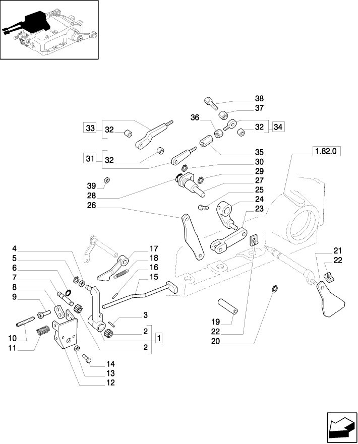 1.82.5/01(02) HYDRAULIC LIFT OUTER AND INNER CONTROLS