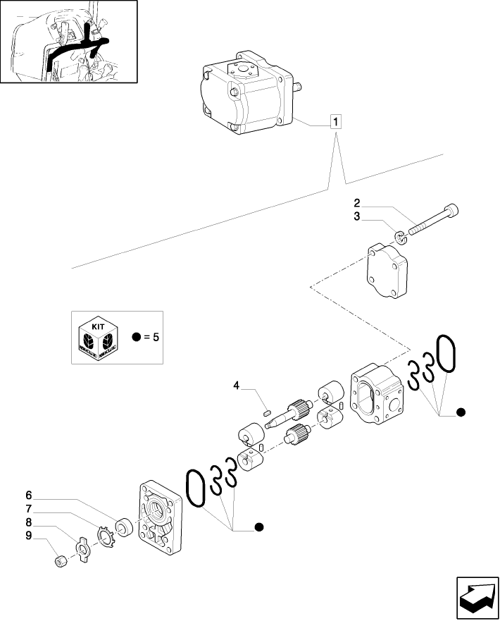 1.39.3/  A STEERING DIRECTION SERVOCONTROL - HYDRAULIC PUMP-BREAKDOWN