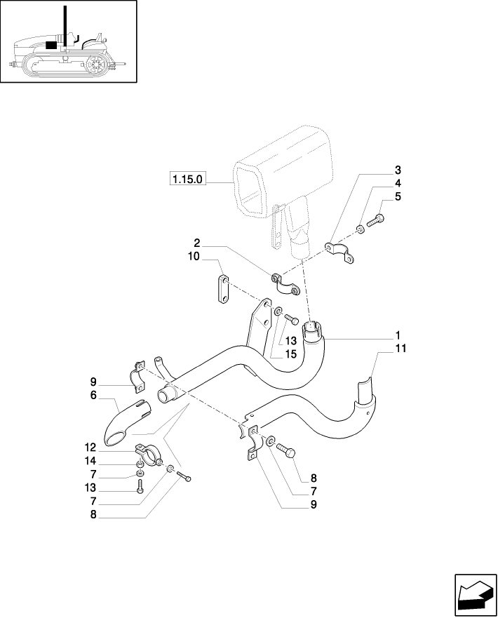 1.15.0/02 (VAR.199) SELF - CLEANING FILTER - HORIZONTAL MUFFLER & RELATED PARTS