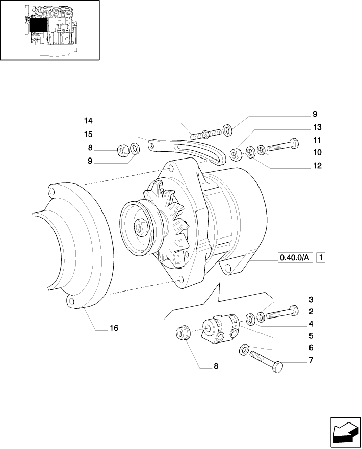 0.40.0 ALTERNATOR MOUNTING BRACKETS