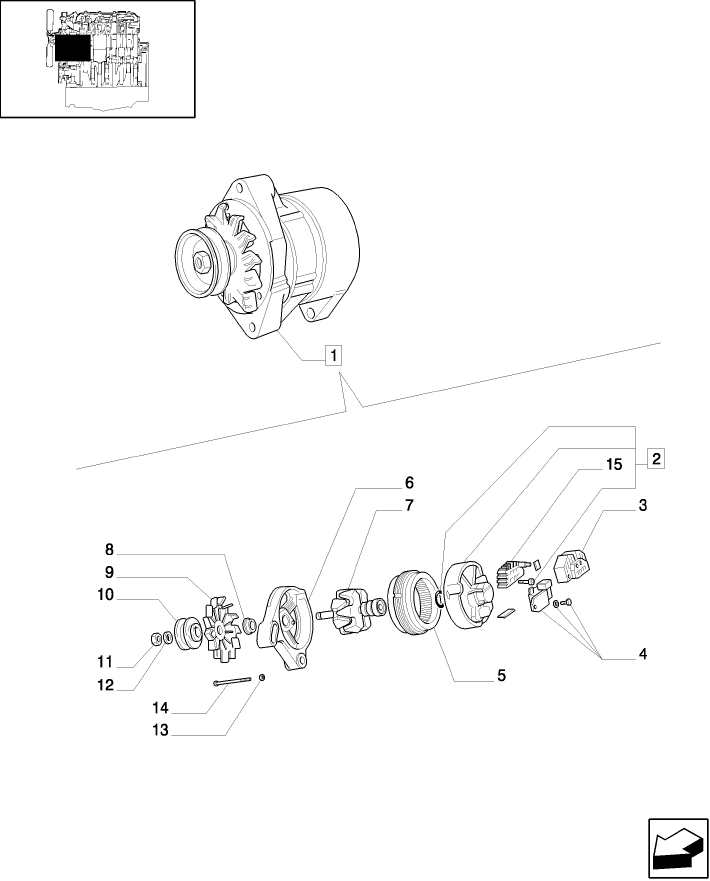 0.40.0/  A ALTERNATOR BREAKDOWN (ASY P/N 4808498)