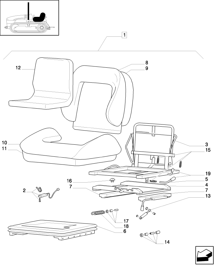 1.92.85(03) (VAR.746-956) DELUXE SEAT WITH SAFETY SWITCH BREAKDOWN (TK76-M,TK85-M,TK95M)