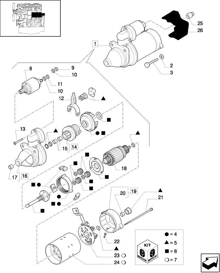 0.36.0(02) STARTER ATTACHING GROUP (ASY P/N 500338952) (TK76-M,TK85-M,TK95M)