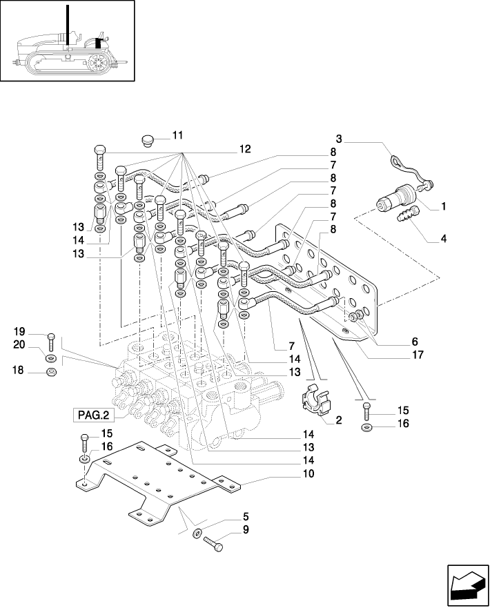 1.82.7/01(01) (VAR.392) 4 REMOTE VALVES, FIXING BRACKETS AND PIPES - C5492