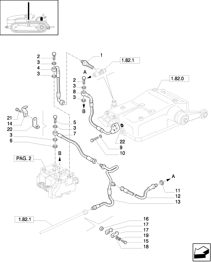 1.82.7/01(04) (VAR.392) 4 REMOTE VALVES, PIPES  HYDRAULIC LIFT - C5492