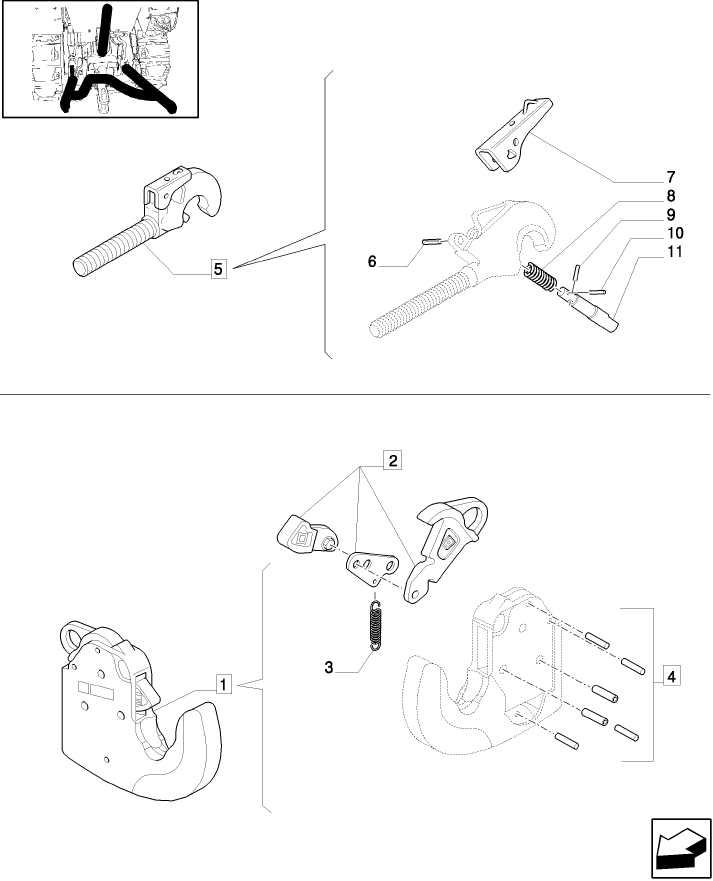 1.89.6/01A (VAR.922) 3 - POINT HITCH W/QUICK ATTACH ENDS - BREAKDOWN