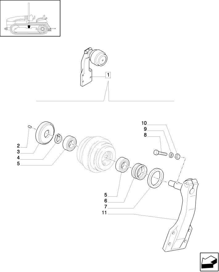 1.99.50/08A CHAIN HOLDING MIDDLE UPPER ROLLER BREAKDOWN(