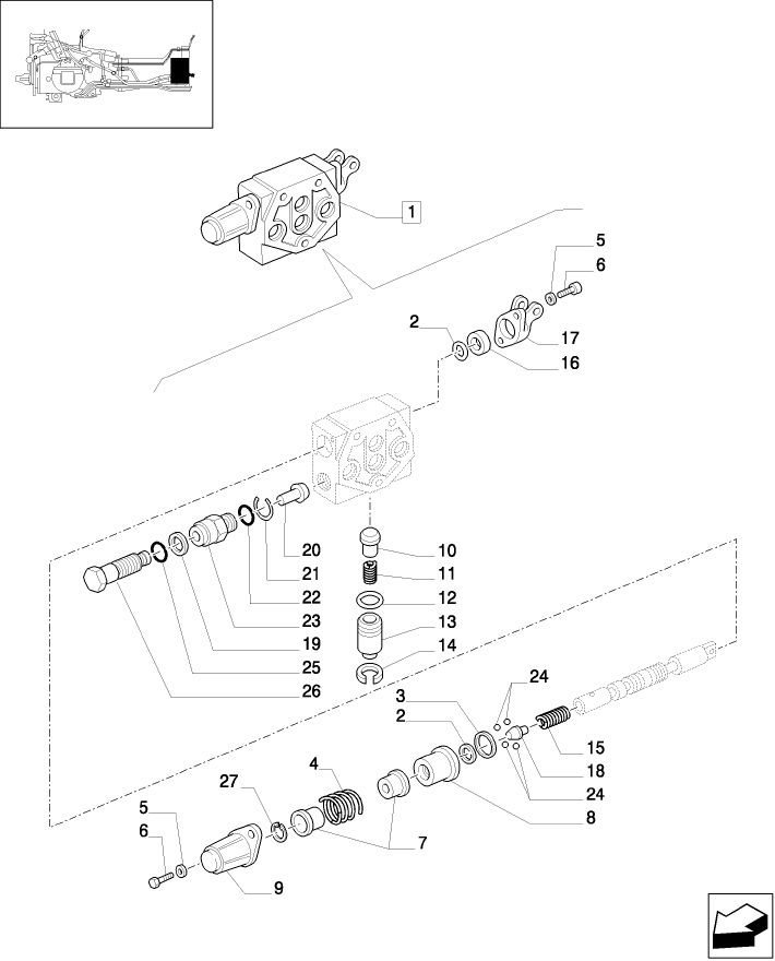 1.82.7/17D (VAR.186) TWO CONTROL VALVES FOR THREE REAR CONTROL VALVES  - CONTROL VALVE PARTS - C4903