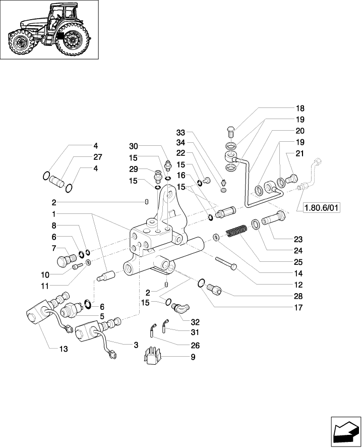 1.33.2/02 (VAR.007) NA ONLY - POWER TAKEOFF - SOLENOID VALVES & SUPPORT