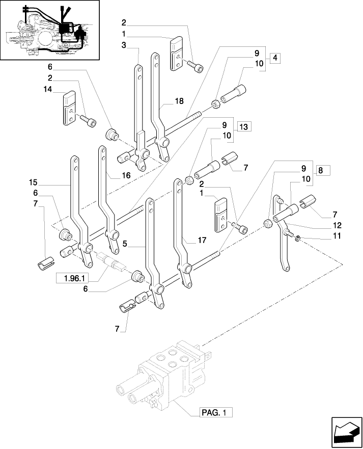 1.82.7/14(06) (VAR.419) THREE CONTROL VALVES (DE LUXE) - LEVERS AND KNOBS